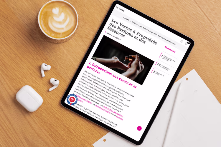 Article de blog du site Ananda avec une tasse de café